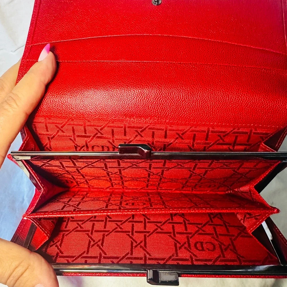 Christian Dior Red Leather Women's Wallet